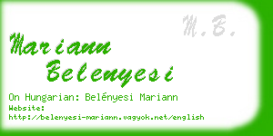 mariann belenyesi business card