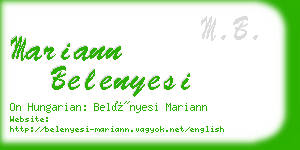 mariann belenyesi business card